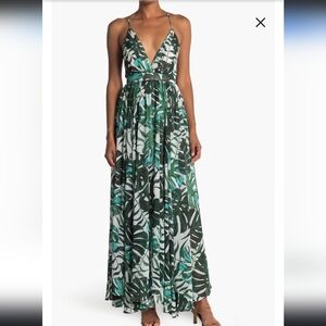 Enchanted Garden Floral Print Maxi Dress MEGHAN LA NWT